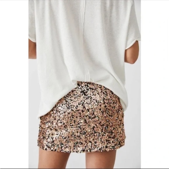 FREE PEOPLE Annalise Sequin Mini Skirt - Picture 5 of 5